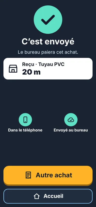 Mobile : réception de 20 m de Tuyau PVC envoyée